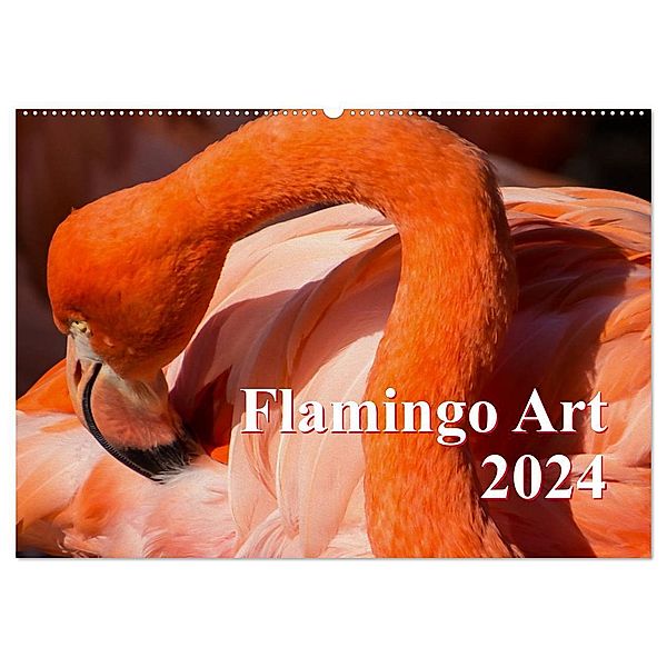 Flamingo Art 2024 (Wandkalender 2024 DIN A2 quer), CALVENDO Monatskalender, Max Steinwald