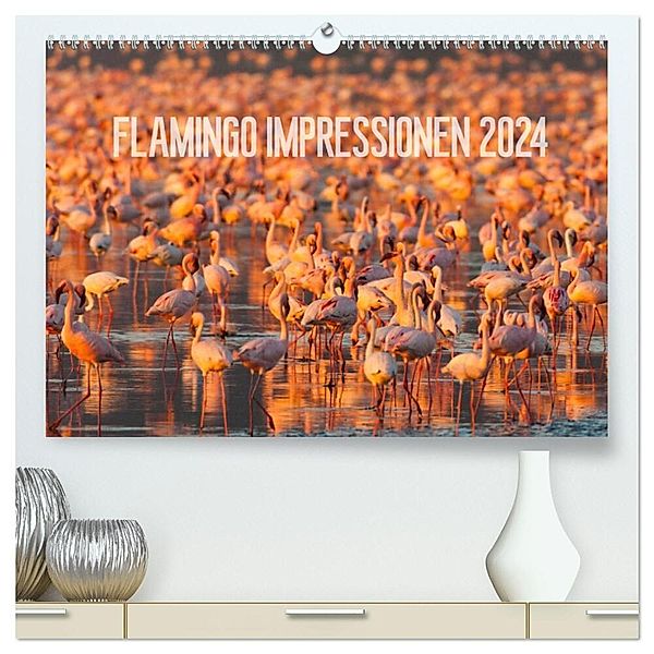 Flamingo Impressionen 2024 (hochwertiger Premium Wandkalender 2024 DIN A2 quer), Kunstdruck in Hochglanz, Ingo Gerlach