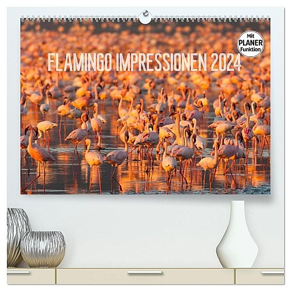 Flamingo Impressionen 2024 (hochwertiger Premium Wandkalender 2024 DIN A2 quer), Kunstdruck in Hochglanz, Ingo Gerlach