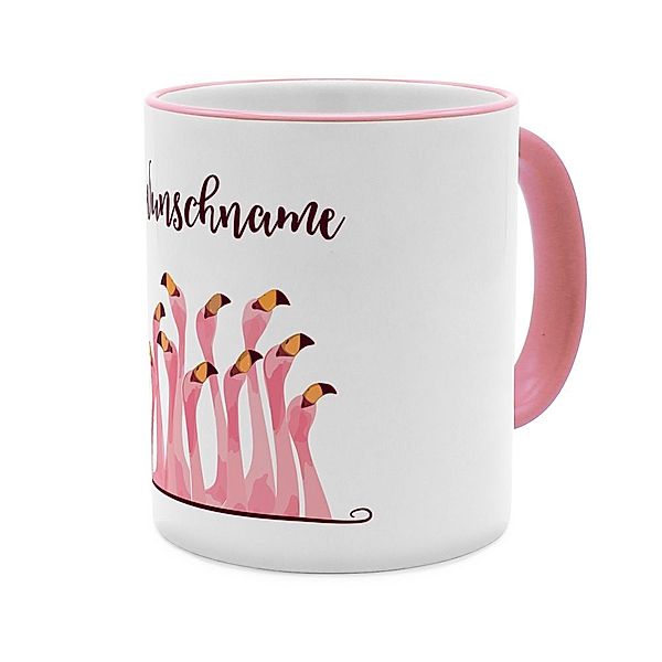 Flamingo - Personalisierter Kaffeebecher (Farbe: Rosa)
