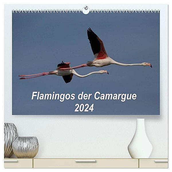 Flamingos der Camargue 2024 (hochwertiger Premium Wandkalender 2024 DIN A2 quer), Kunstdruck in Hochglanz, Photo-Pirsch