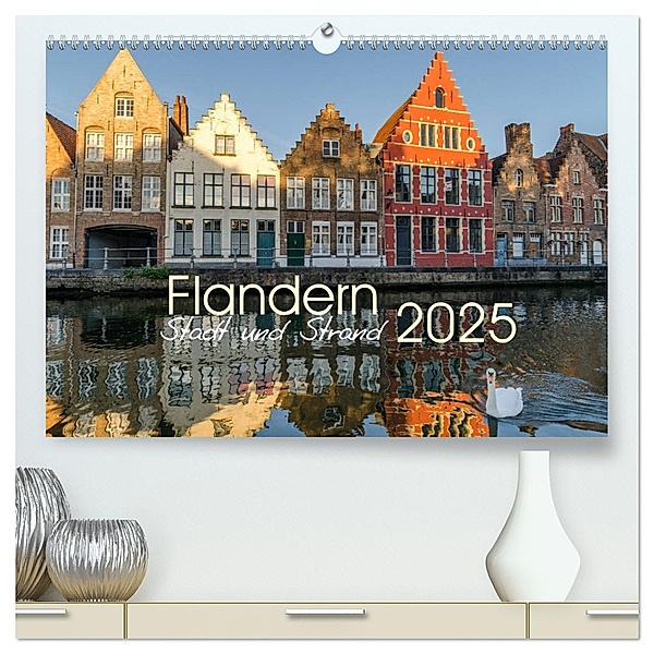 Flandern - Stadt und Strand (hochwertiger Premium Wandkalender 2025 DIN A2 quer), Kunstdruck in Hochglanz, Calvendo, Olaf Herm