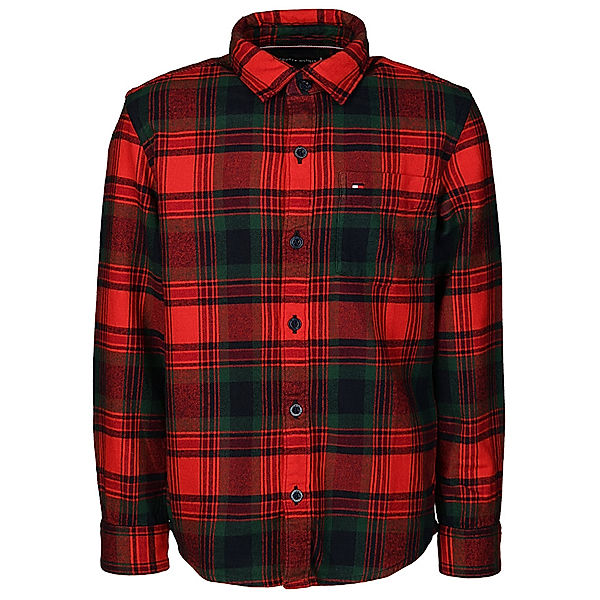 TOMMY HILFIGER Flanell-Hemd MODERN CHECK in red/twilight navy