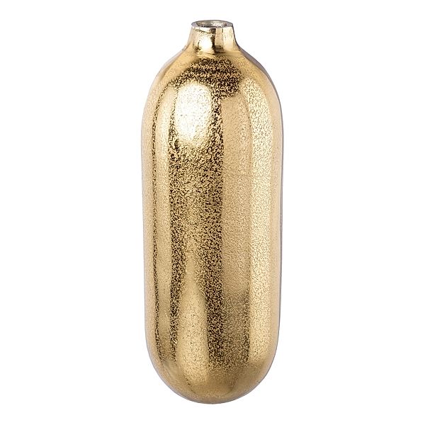 Flaschen-Vase BASE aus Aluminium, 13x13x32 cm (Farbe: gold)