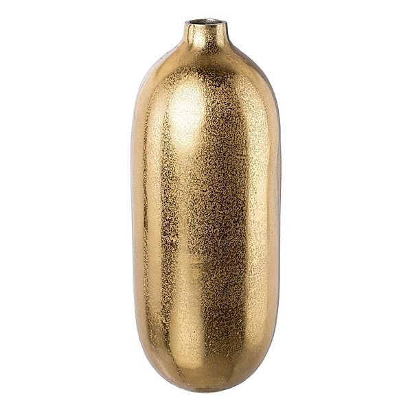 Flaschen-Vase BASE aus Aluminium, 17x17x41 cm (Farbe: gold)