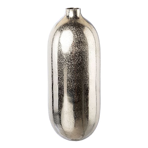 Flaschen-Vase BASE aus Aluminium, 17x17x41 cm (Farbe: silber)
