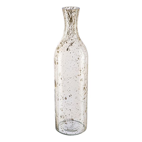 Flaschenvase aus Glas MARBLE FINISH, vanille, 34x9 cm (Größe: klein)
