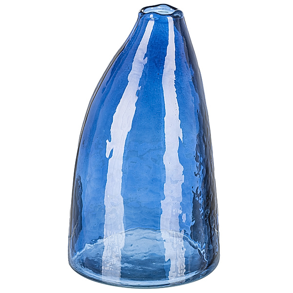 Flaschenvase aus Glas, royalblau (Größe: 11,50x11,50x20cm)