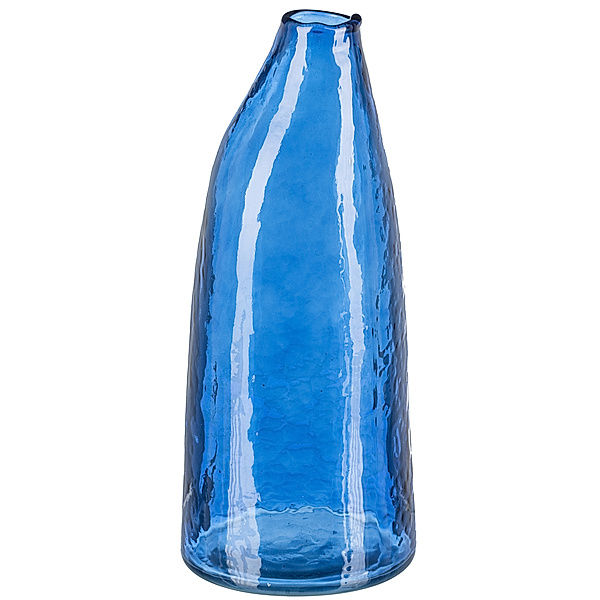 Flaschenvase aus Glas, royalblau (Grösse: 11,50x11,50x28cm)
