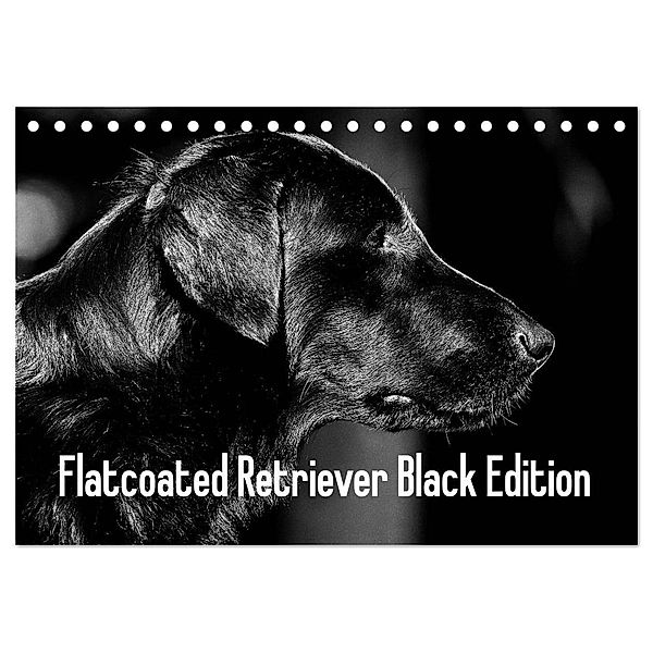 Flatcoated Retriever Black Edition (Tischkalender 2024 DIN A5 quer), CALVENDO Monatskalender, Beatrice Müller