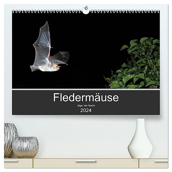 Fledermäuse - Jäger der Nacht (hochwertiger Premium Wandkalender 2024 DIN A2 quer), Kunstdruck in Hochglanz, Otto Schäfer
