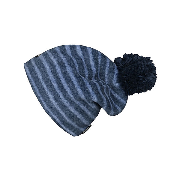 Sterntaler Fleece-Beanie WELTRAUM doppellagig mit Bommel in marine