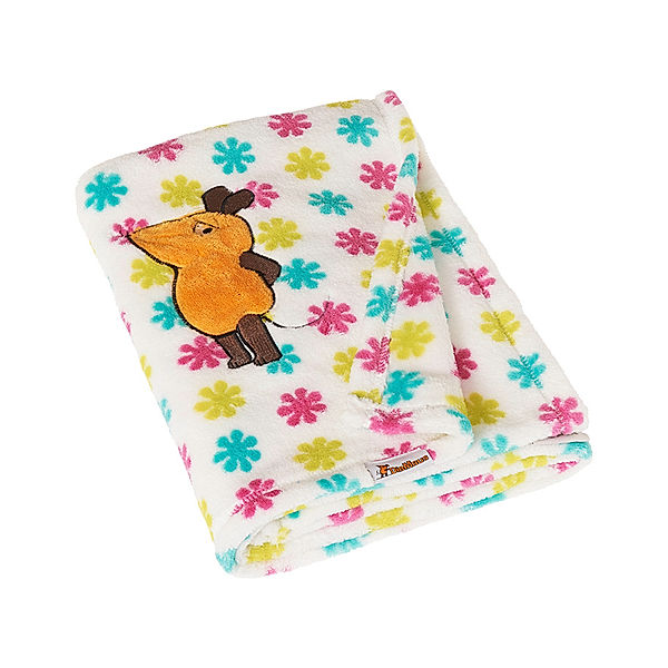 Playshoes Fleece-Decke DIE MAUS - BLUMEN (75x100) in bunt