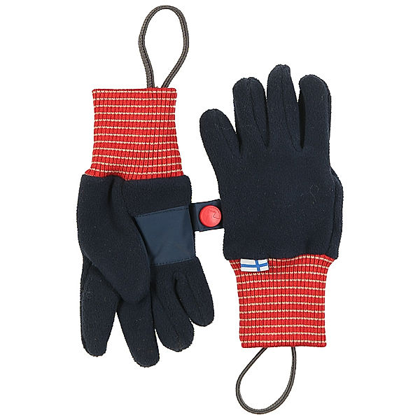 finkid Fleece-Fingerhandschuhe SORMIKAS COSY in navy/red