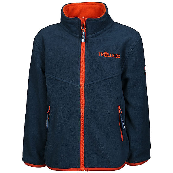 TROLLKIDS Fleece-Jacke KIDS OPPDAL XT ZIP-IN in mystic blue/orange