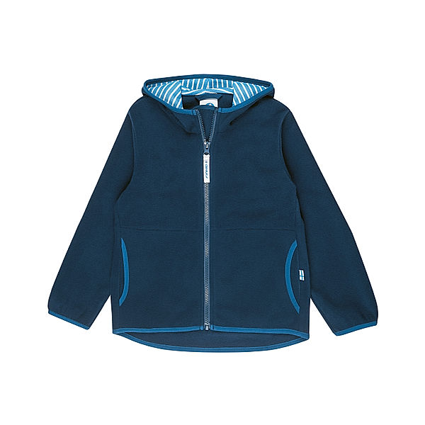 finkid Fleece-Jacke PAUKKU COSY mit Kapuze in navy/denim