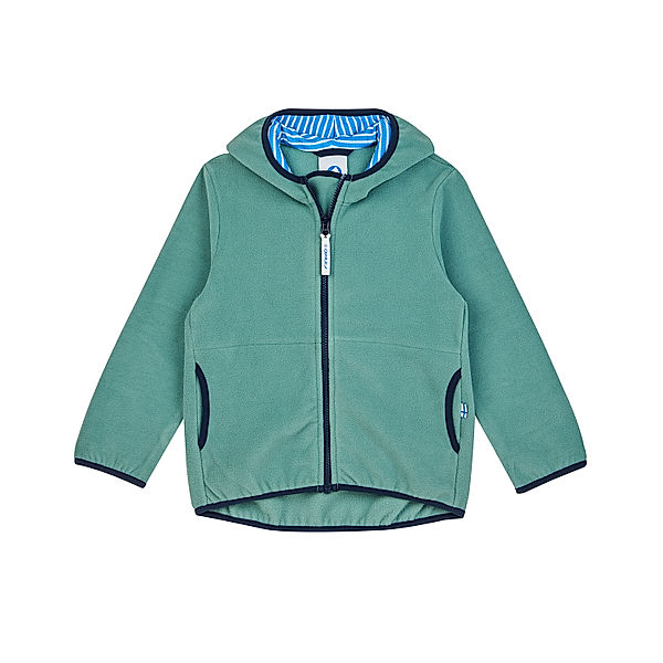 finkid Fleece-Jacke PAUKKU COSY mit Kapuze in trellis/navy