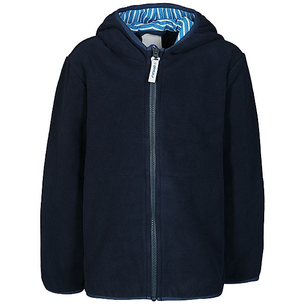 finkid Fleece-Jacke PAUKKU mit Kapuze in navy/denim