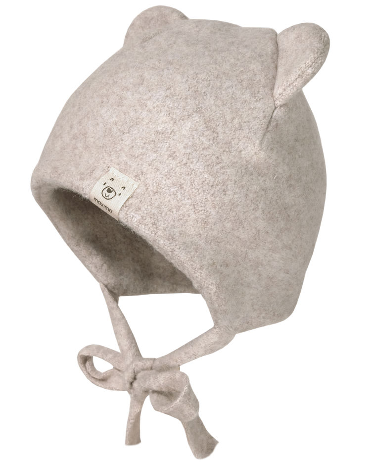 Fleece-Mütze BABY mit Ohren in hellbraun melange | Weltbild.ch