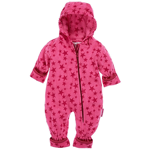 Playshoes Fleece-Overall STERNE in beere