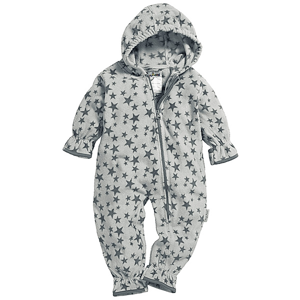 Playshoes Fleece-Overall STERNE in hellgrau