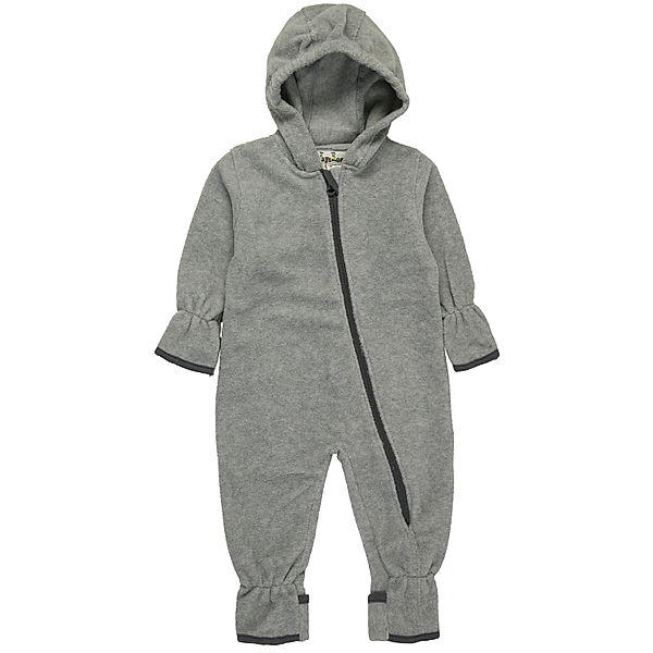 Playshoes Fleece-Overall WINTER in hellgrau melange