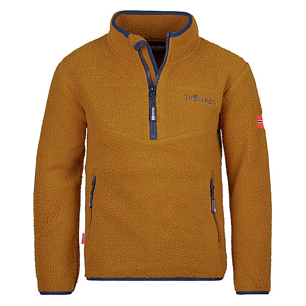 TROLLKIDS Fleece-Pullover KIDS HEMSEDAL in bronze/navy