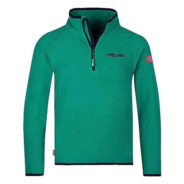 TROLLKIDS Fleece-Pullover NORDLAND in pepper green/navy