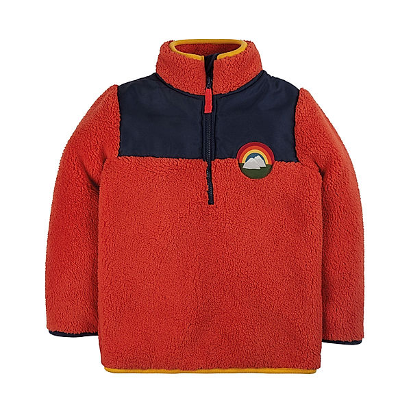 frugi Fleece-Pullover RAINBOW in rostrot