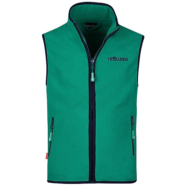 TROLLKIDS Fleece-Weste KIDS ARENDAL VEST in pepper green/navy