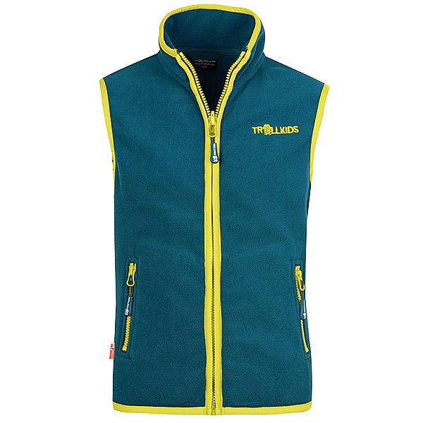 TROLLKIDS Fleece-Weste KIDS ARENDAL VEST in petrol/lime