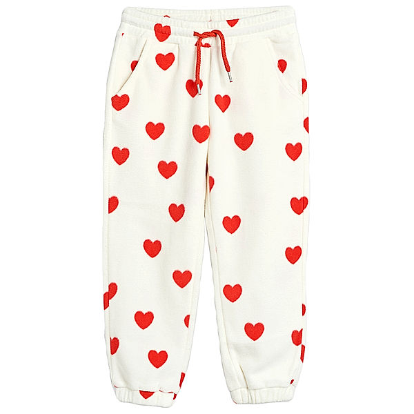 mini rodini Fleecehose HEARTS in offwhite