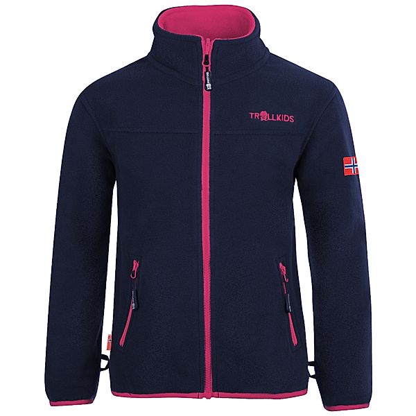 TROLLKIDS Fleecejacke GIRLS OPPDAL in navy/magenta