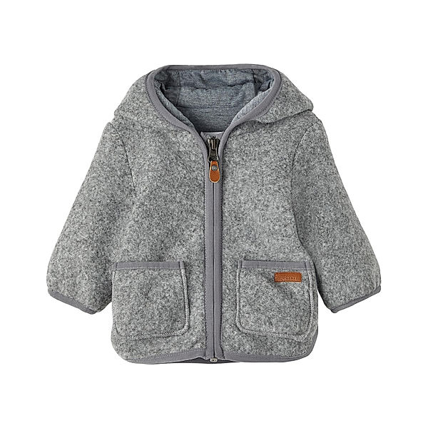 name it Fleecejacke NBNMILOP mit Kapuze in grey melange