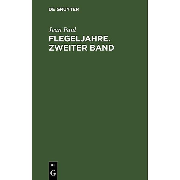 Flegeljahre. Zweiter Band, Jean Paul