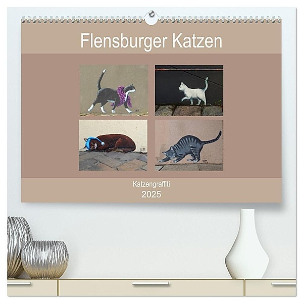 Flensburger Katzen (hochwertiger Premium Wandkalender 2025 DIN A2 quer), Kunstdruck in Hochglanz, Calvendo, Martina Busch