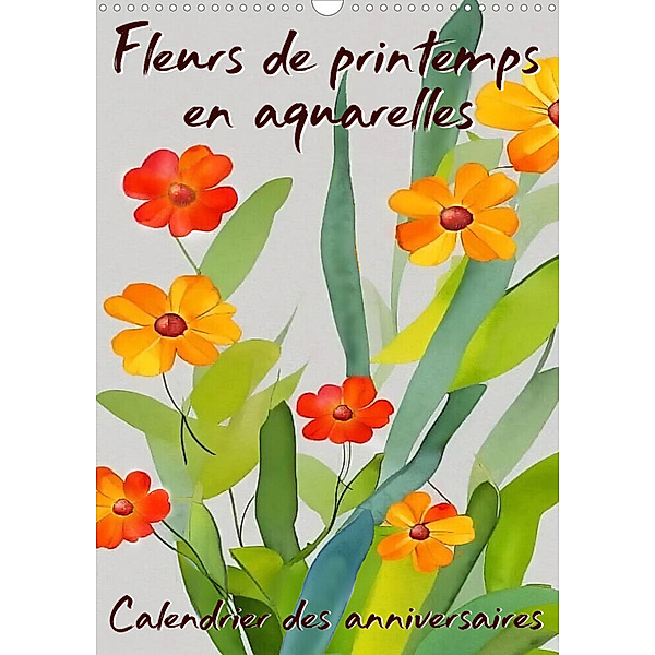Fleurs de printemps en aquarelles (Calendrier mural 2024 DIN A3 vertical), Sudpastel