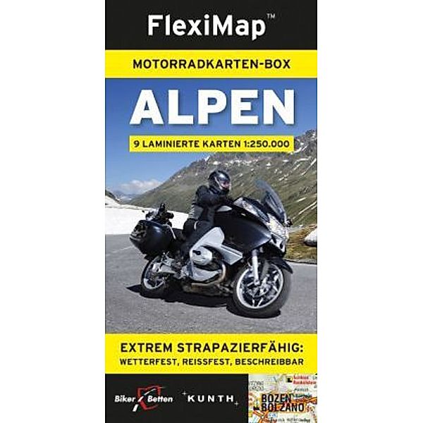 FlexiMap Motorradkarten-Box Alpen, 9 Bl.