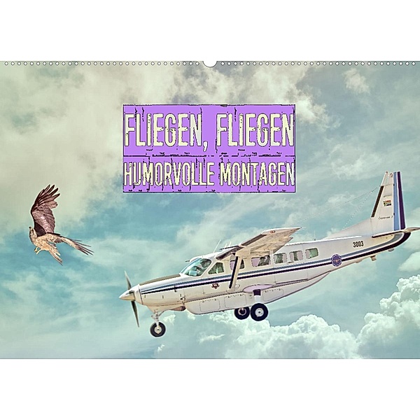 Fliegen, Fliegen - humorvolle Montagen (Wandkalender 2023 DIN A2 quer), Liselotte Brunner-Klaus