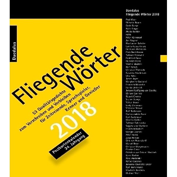 Fliegende Wörter, Postkartenkalender 2018