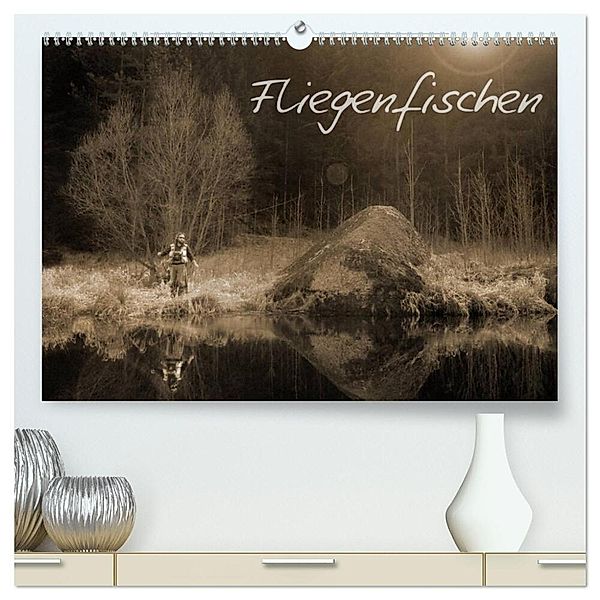 Fliegenfischen (hochwertiger Premium Wandkalender 2024 DIN A2 quer), Kunstdruck in Hochglanz, Marlies Getz