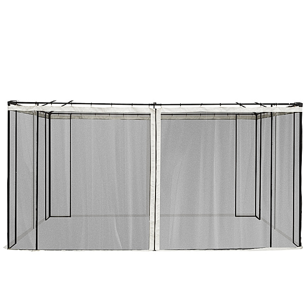 Fliegennetz für  3 x 3 m Pavillons mit Reißverschluss schwarz (Farbe: schwarz)