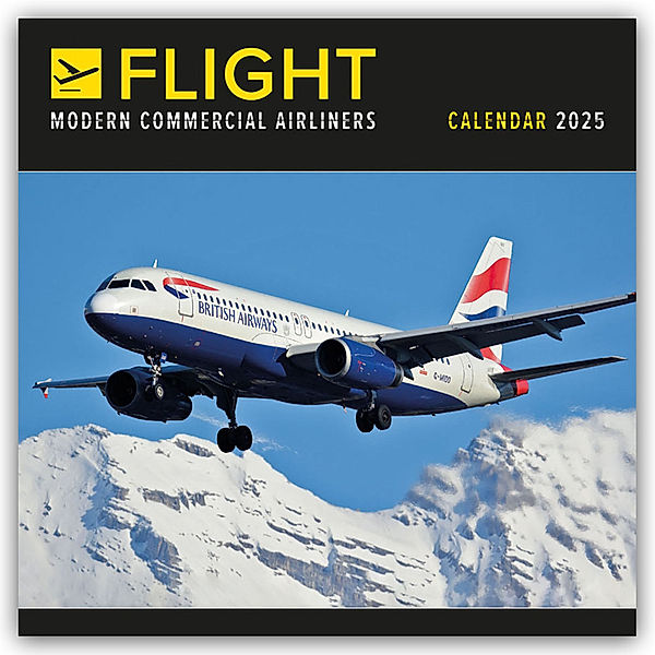 Flight - Modern Commercial Airliners - Passagierflugzeuge 2025 - Wand-Kalender, Carousel Calendar
