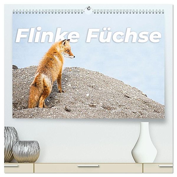 Flinke Füchse (hochwertiger Premium Wandkalender 2024 DIN A2 quer), Kunstdruck in Hochglanz, Happy Monkey