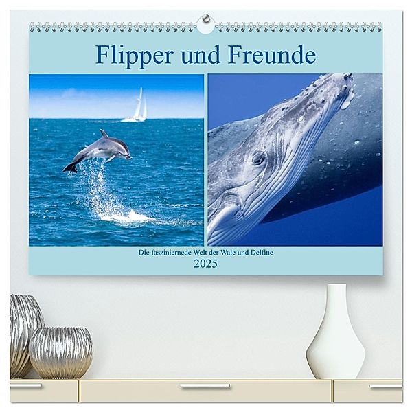 Flipper und Freunde (hochwertiger Premium Wandkalender 2025 DIN A2 quer), Kunstdruck in Hochglanz, Calvendo, Travelpixx.com