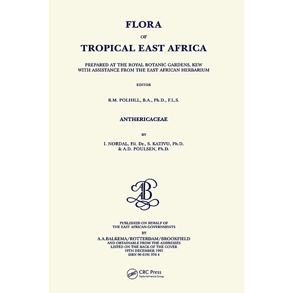 Flora of Tropical East Africa - Anthericaceae (1997), Linger Nordal, Shakkie Kativu, Axel D. Poulsen