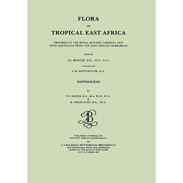 Flora of Tropical East Africa - Sapindaceae (1998), Bernard Verdcourt, Frances G. Davies
