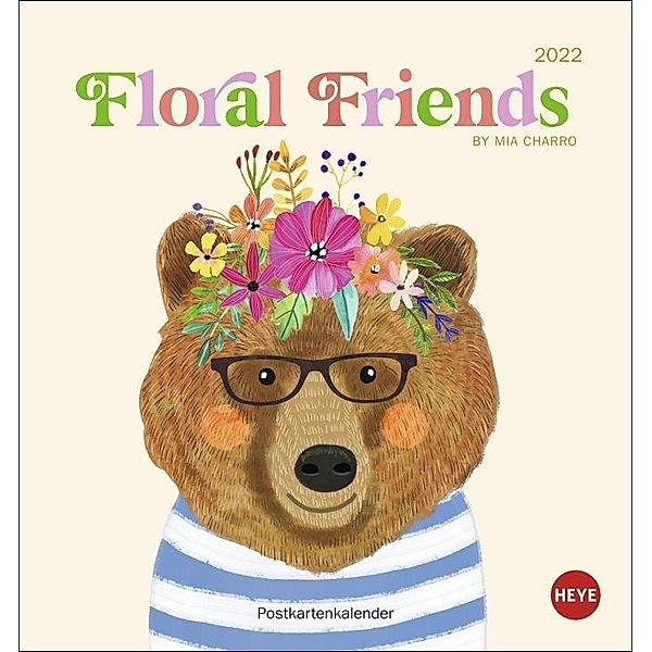 Floral Friends Postkartenkalender 2022, Mia Charro