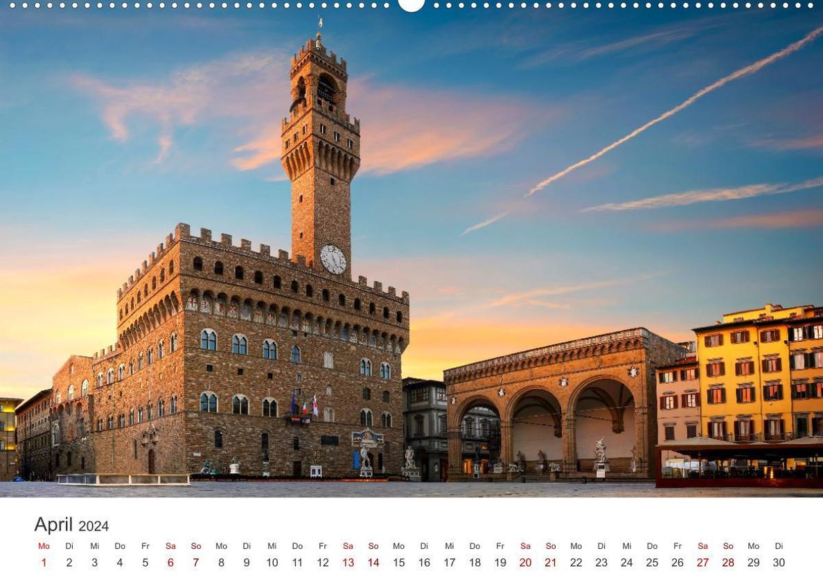 Florenz - Die Hauptstadt der Toskana. hochwertiger Premium Wandkalender  2024 DIN A2 quer, Kunstdruck in Hochglanz - Kalender bestellen