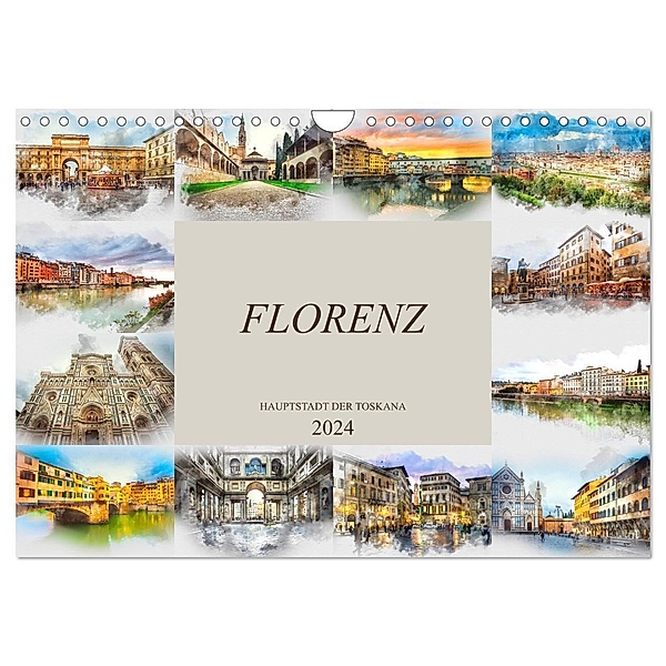 Florenz Hauptstadt der Toskana (Wandkalender 2024 DIN A4 quer), CALVENDO Monatskalender, Dirk Meutzner